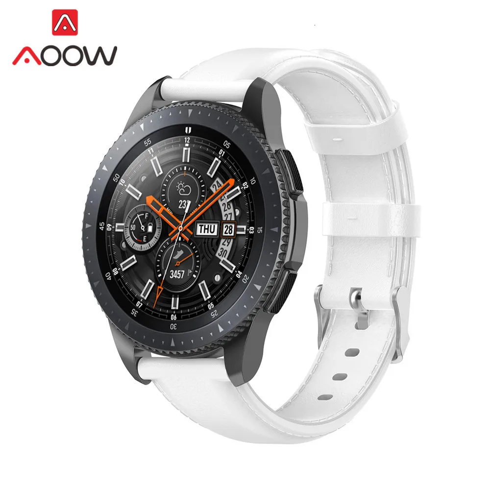 20 мм 22 мм ремешок из натуральной кожи для samsung Galaxy Watch 42 мм 46 мм Active gear Sport S3 S2 быстросъемный браслет ремешок