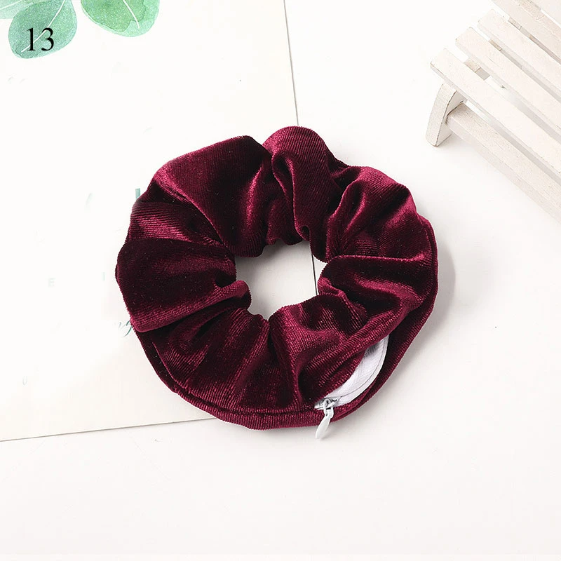 2020 Fashion Korea Hair Scrunchie Ties Rope Elastic Bands Women Girls Zipper Headwear Ponytail Holder Accessories |