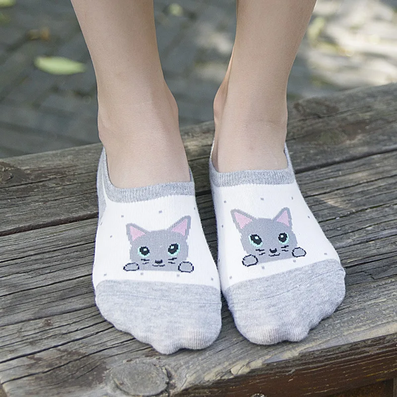 

Clearance Sale Women's Socks Cartoon Animals Print Cute Short Socks Summer Casual Low Cut Silicone Non-slip Invisible Ankle Sock