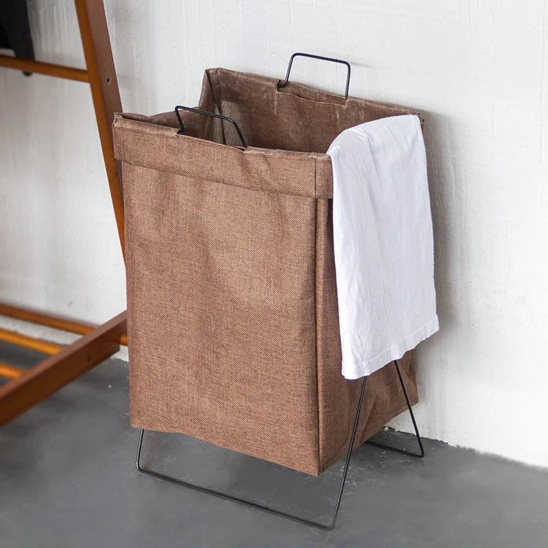 Oxford Clothes Organizer Laundry Basket Folder Bucket Baby Children Toys Storage Bag Metal Frame | Дом и сад