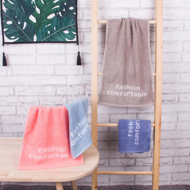 

1pc Solid Color Towel 100% Cotton Face Hand Towel Microfiber Strong Absorption Bath Towel Quick Dry High Quality Head Wrap