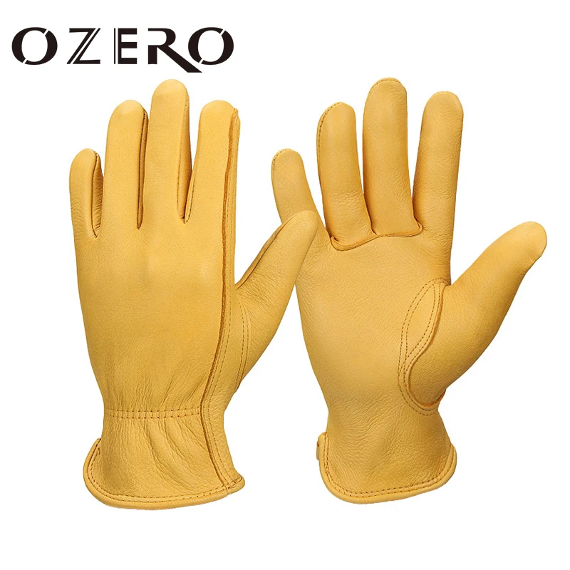 

OZERO Deerskin with Non-Slip Windproof Outdoor sport Full Finger Mountain Bicycle Motorcycle cycling Guantes Moto Racing Gloves