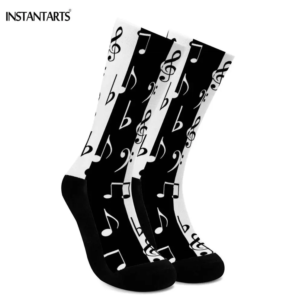 INSTANTARTS носки для велоспорта с принтом музыкальных нот женские и мужские удобные
