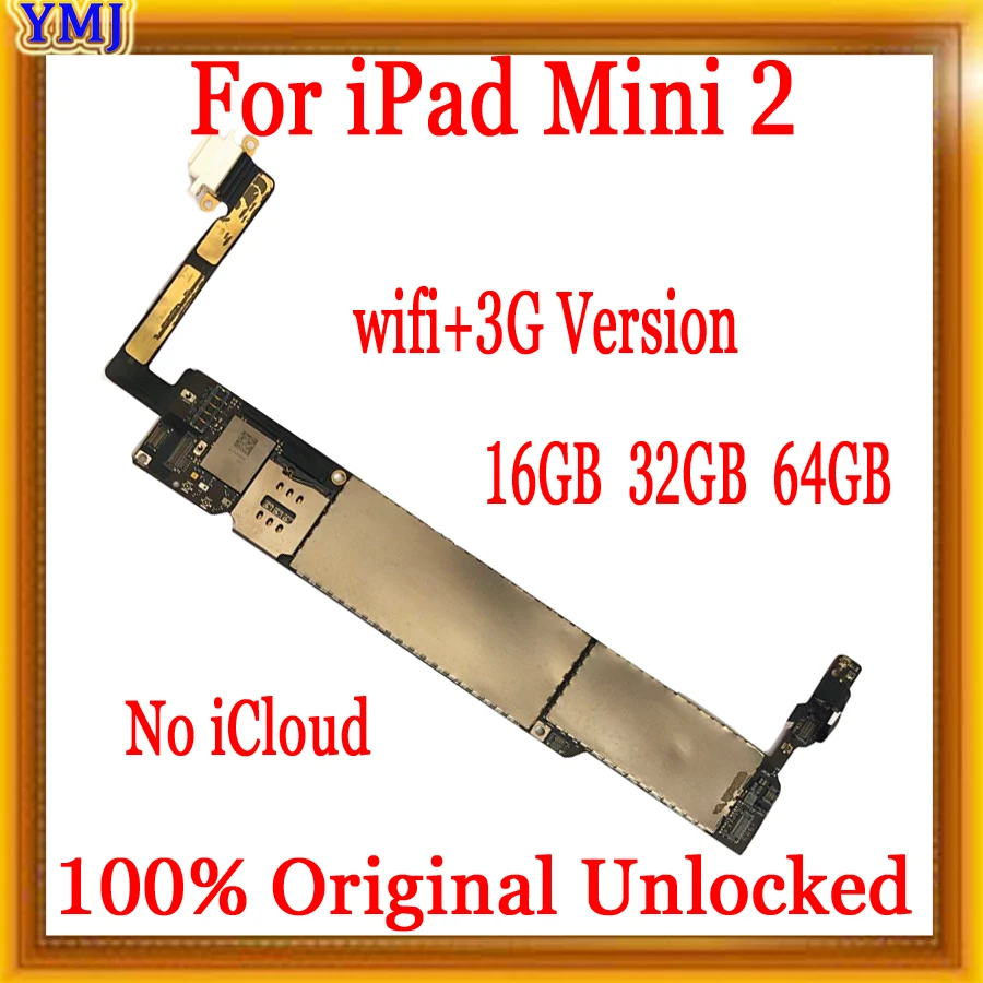 100% Оригинальный разблокированный для iPad Mini 2 материнская плата 16 ГБ 32 64 версия 3G с