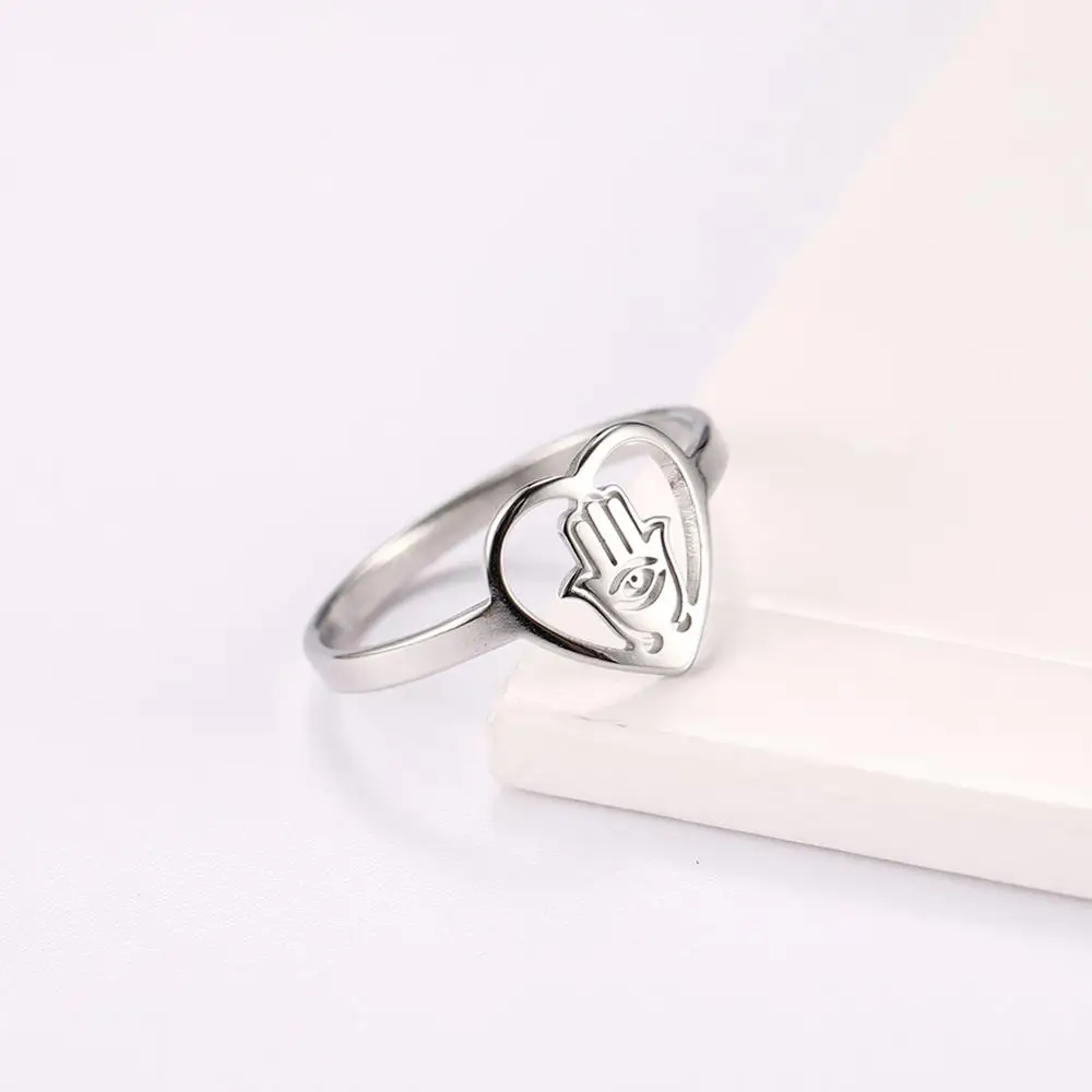 Женское кольцо из нержавеющей стали с амулетом|Кольца| |