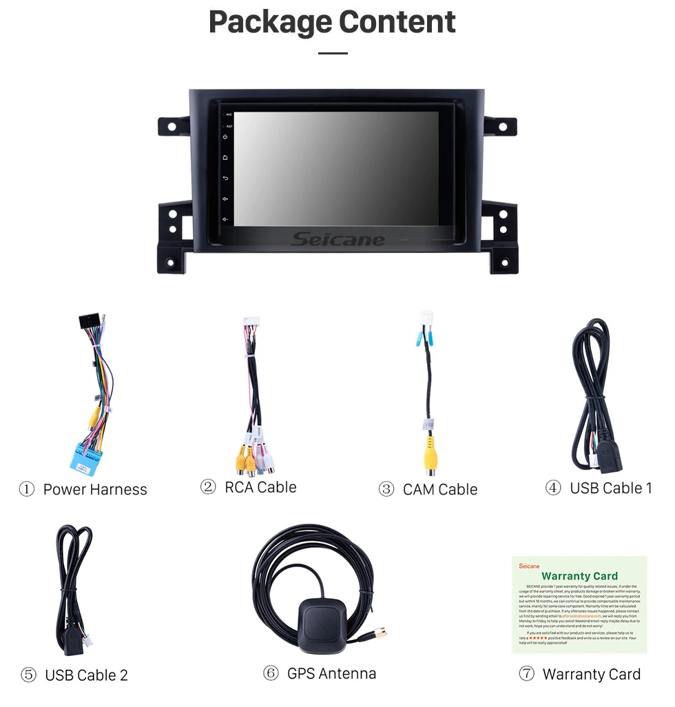 Seicane Android 8,1 " головное устройство для SUZUKI GRAND VITARA 2005 2006 2007 2008- Радио Аудио Автомобильный gps мультимедийный плеер 2DIN