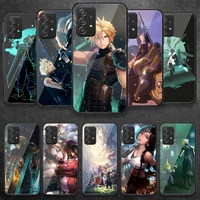 final fantasy game tempered glass phone case cover for samsung galaxy a 10 12 20 e 21 30 32 50 40 51 52 70 71 72 s hot painting