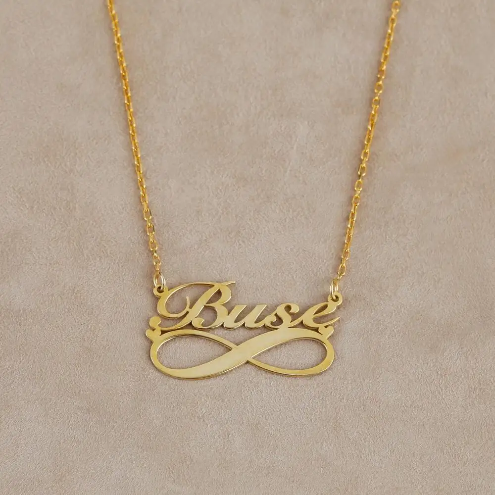 Ожерелье в форме сердца бесконечности из нержавеющей стали|Индивидуальные