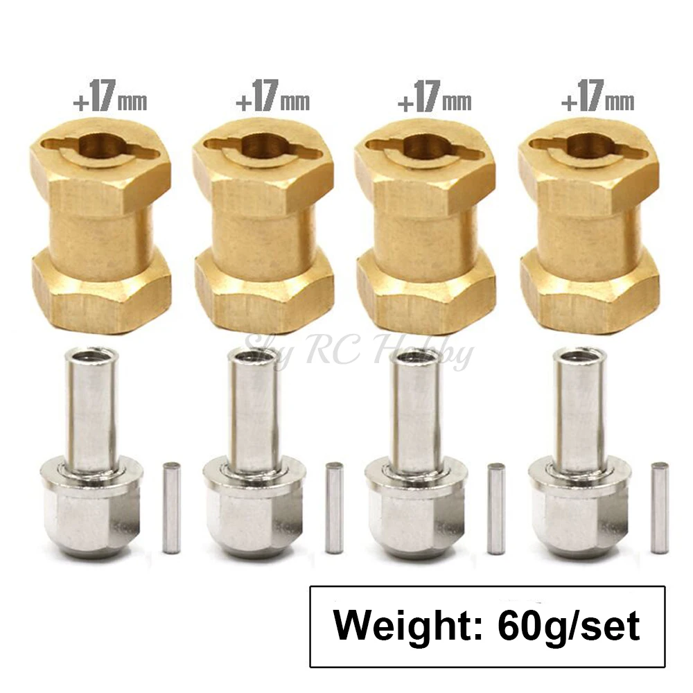 

4 шт. тяжелый латунный 12 мм колесо шестигранный 12 мм 15 мм 17 мм Расширенный адаптер для 1/10 радиоуправляемого гусеничного автомобиля Axial SCX10 90046 D90 Wraith Tamiya
