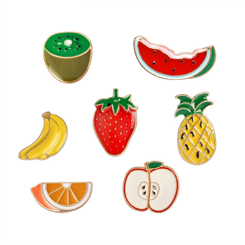 

Lovely Brooch Harajuku Lovers Student Backpack Bags Of All Kinds Of Fruit Female Cartoon Brooch Brooches Micro Chapter