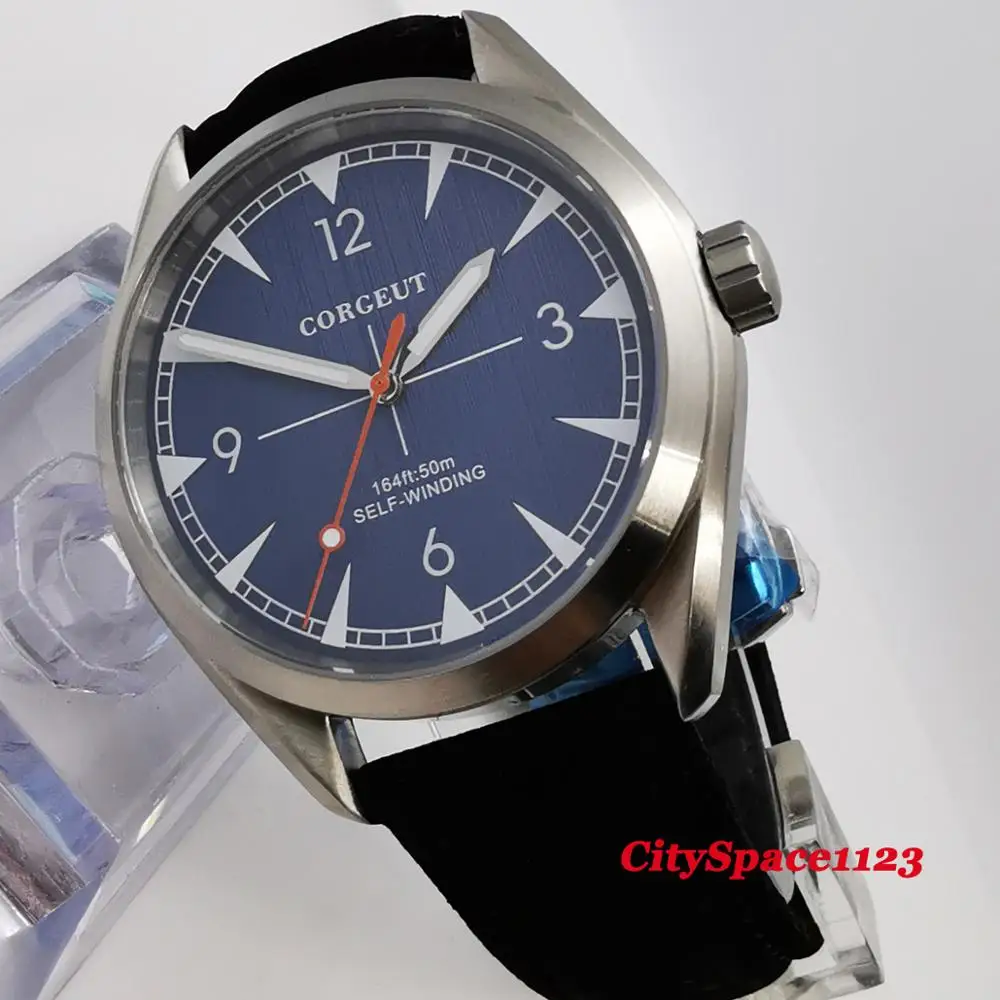 Мужские Водонепроницаемые механические наручные часы из нержавеющей стали с