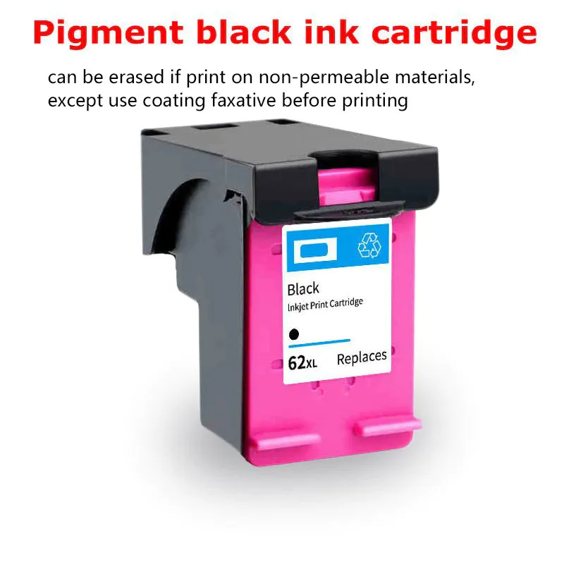 Black-Color Ink Cartridge Replacement 1200dpi Compatible For MBrush HandHeld Inkjet Printer 62XL Deskjet High Quality #R30