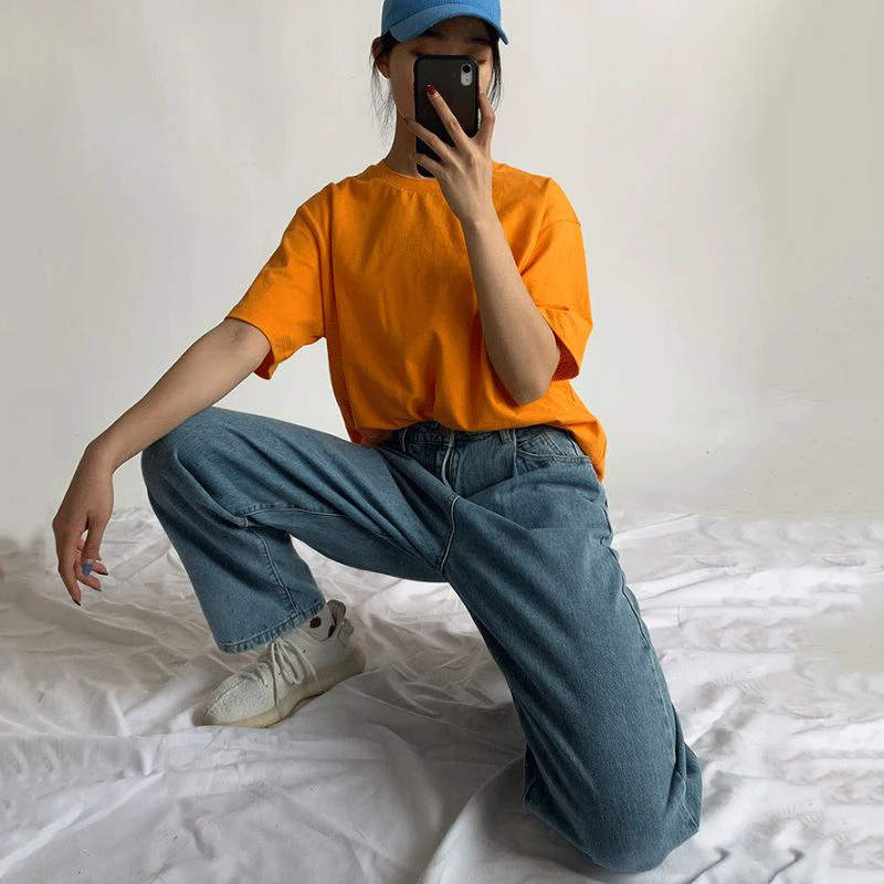 

EleeMee 2022 New Pants For Women Straight Pocket Casual Loose Trousers Female Solid Color All-Match Fashion Ladies Size S-L