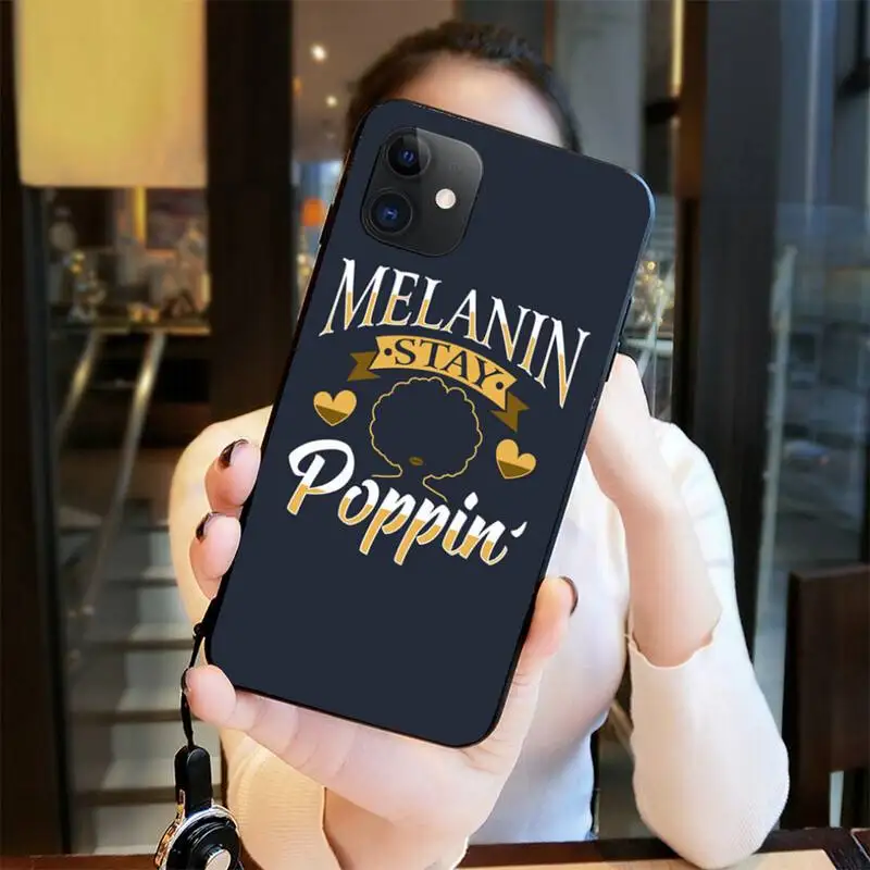 

melanin poppin TPU Soft Silicone Phone Case Cover for iPhone 11 pro XS MAX 8 7 6 6S Plus X 5S SE 2020 XR case