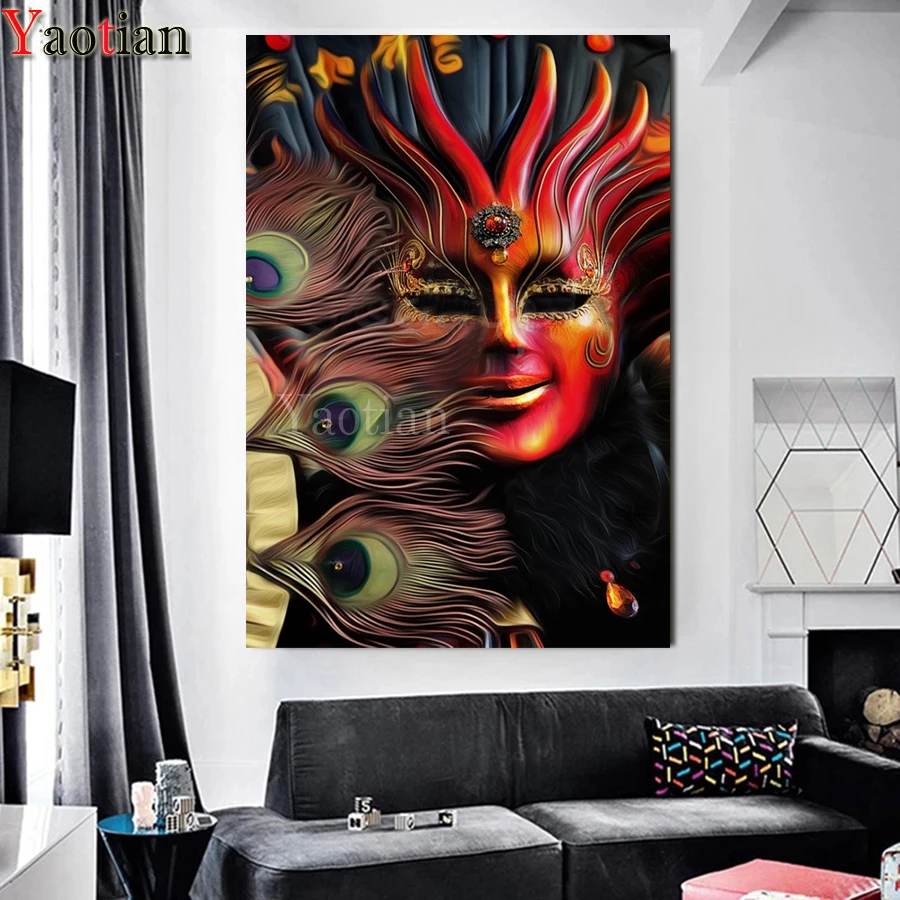 

Маска для красоты, алмазная живопись, вышивка крестиком, Венецианская маска, вышивка, полная квадратная, круглая, Алмазная мозаика, стразы, Д...