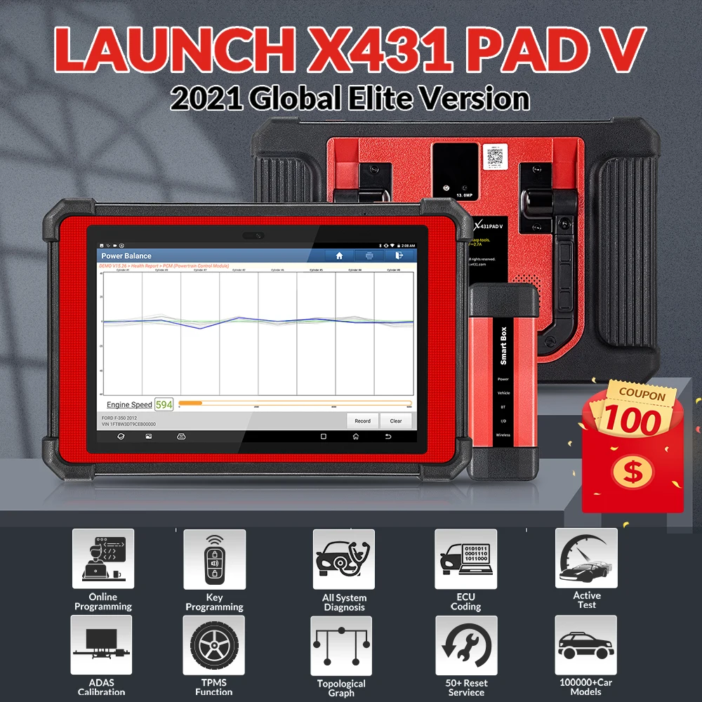 Диагностический сканер LAUNCH X431 PAD V диагностический с диагностическим экраном 10 1