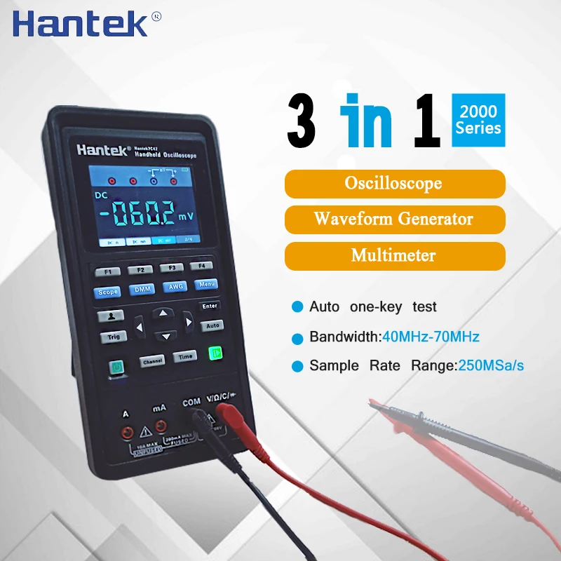 Hantek портативный мини осциллограф Цифровой мультиметр + генератор сигналов