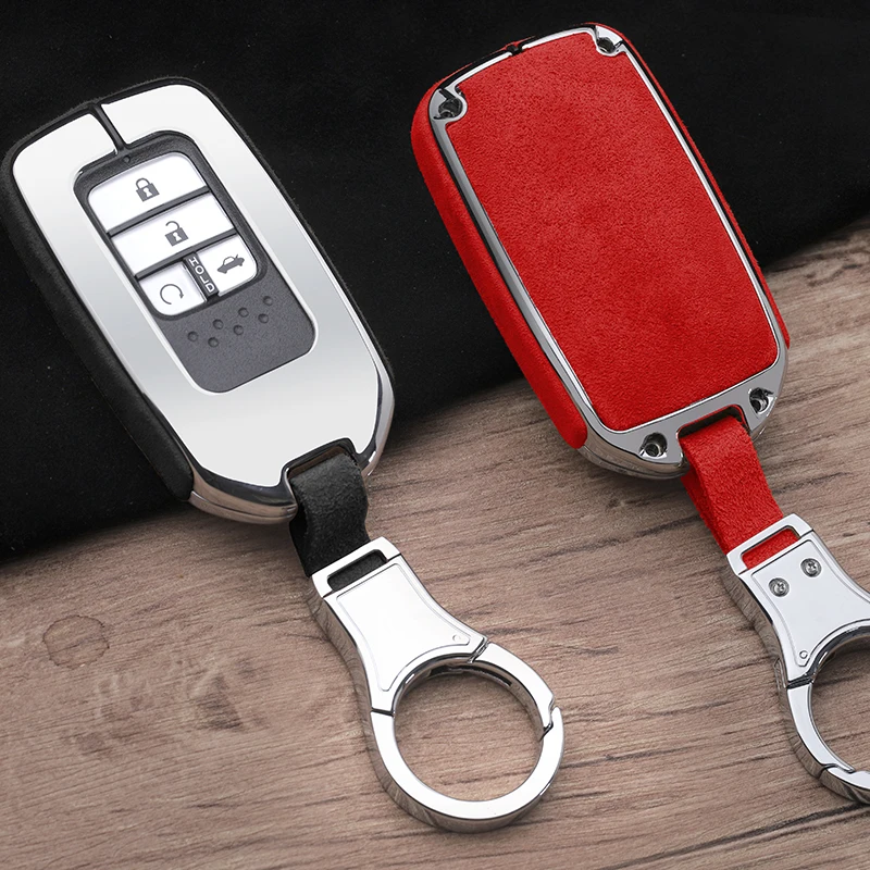 Автомобильный замшевый кожаный чехол для ключей карман на цепочке Honda Accord Civic CRV