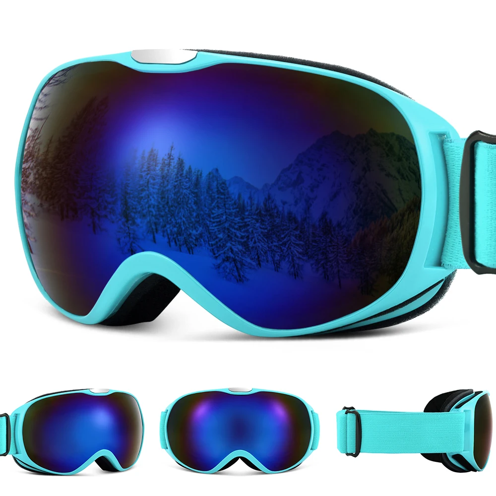 Детские лыжные очки Анти-туман двойные линзы снежные для зимних видов спорта