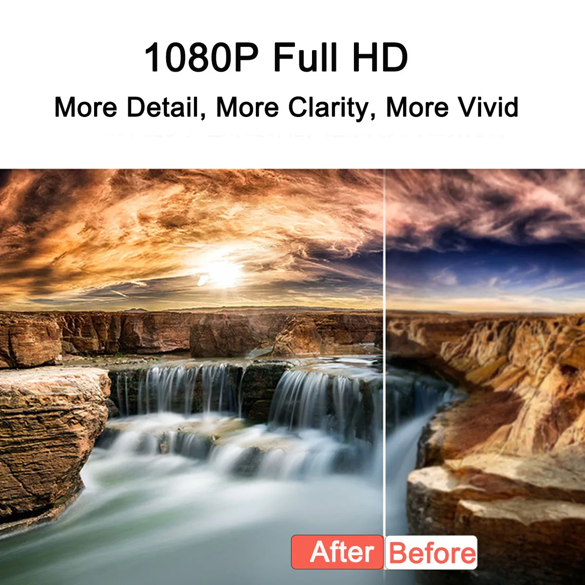 

HOT Mini Projector Full HD Portable 1920P HD LED Projector Multimedia Home Theater USB AV VGA TV For Home Cinema