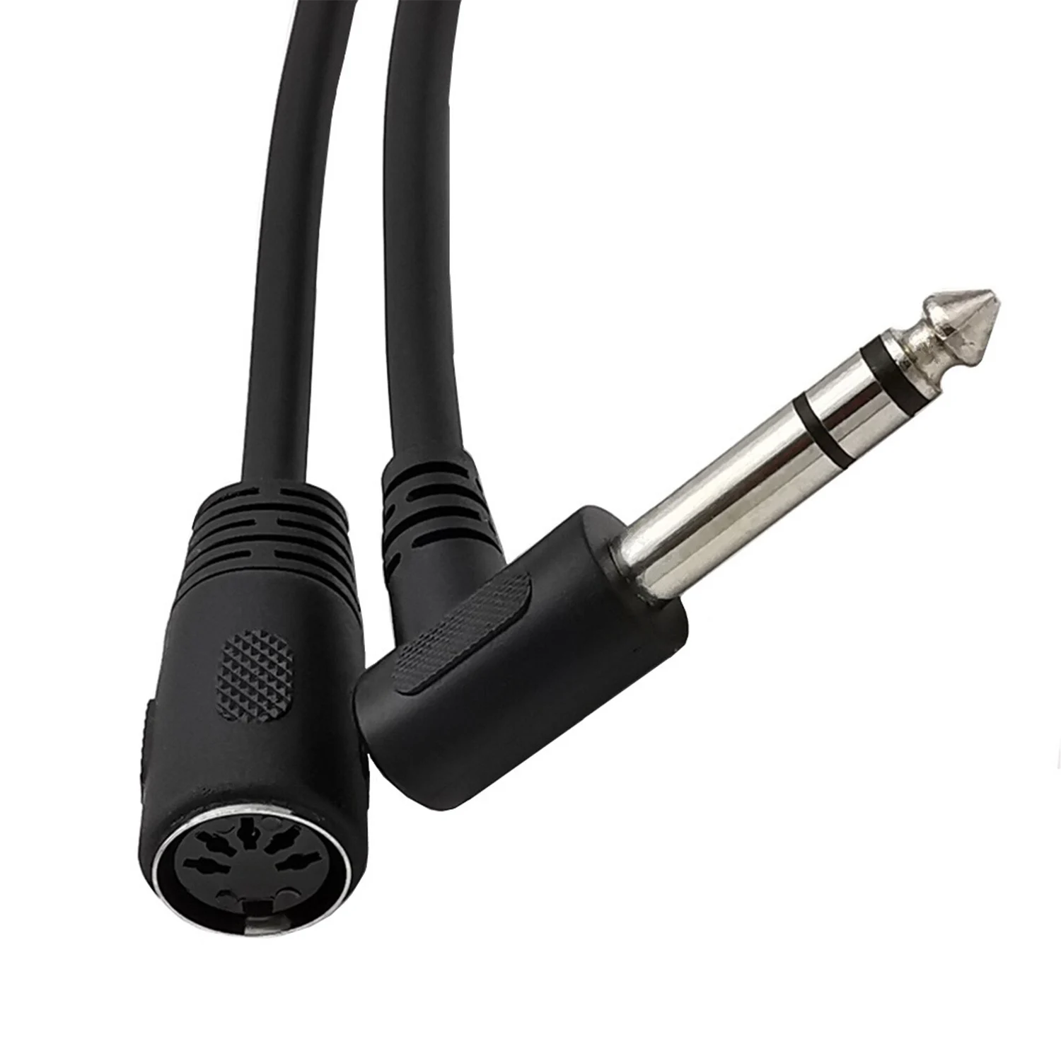 Переходник 6 35 мм 1/4 дюйма под прямым углом со штекером стерео на Din MIDI 5 контактный