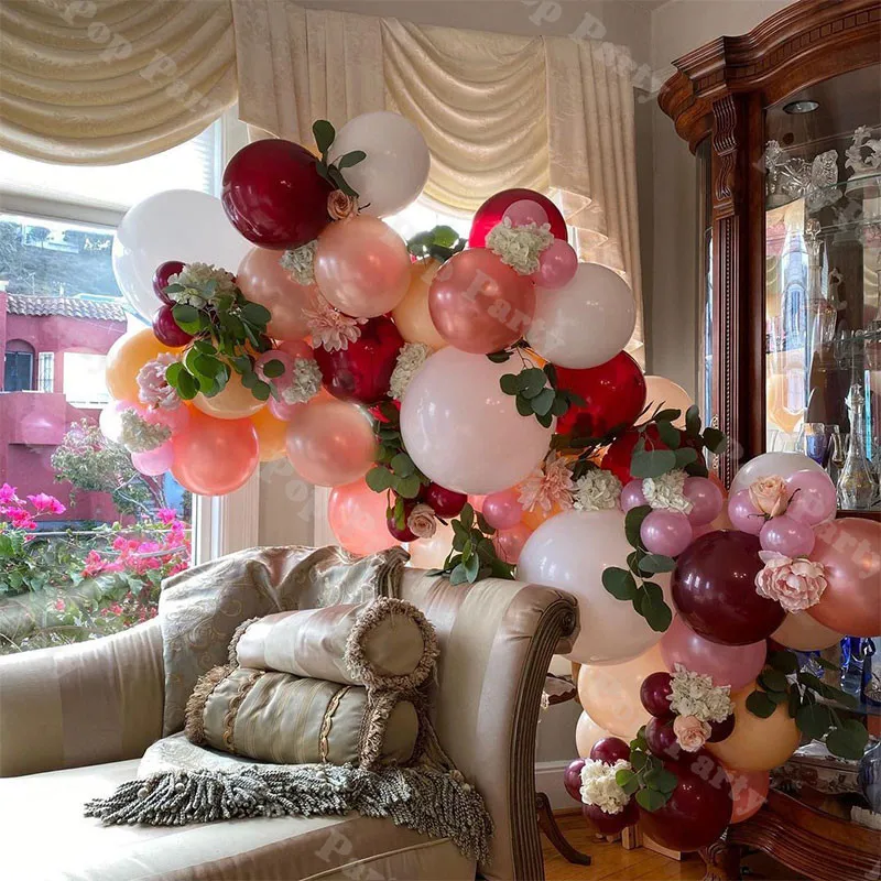 

75pcs Balloon Arch Pearl Pink Rose Gold Latex Balloons Garland Magenta Mama to be Girl Birthday Decorations Party Decor