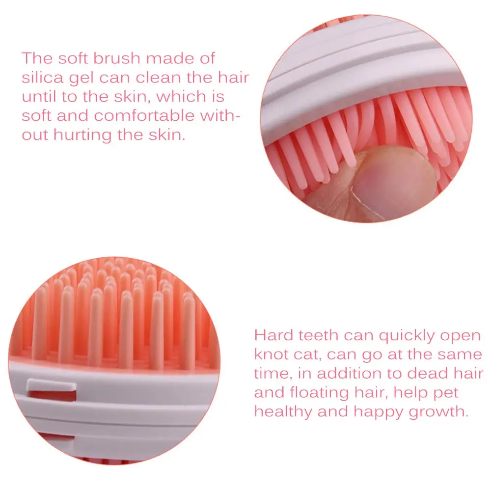 

Pet Bath Cat Dog Brush With Soft And Hard Silicone Bristles And A Flea Remover Comb Double-Sided Massage Brush Pet Massage Brush