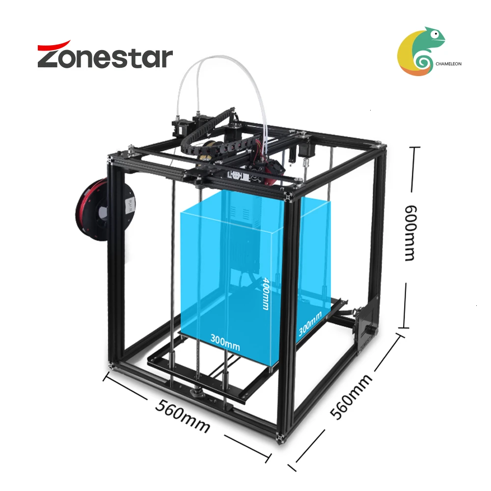 ZONESTAR Z9 тройной три экструдер 3-в-1 из Auto Mix Цвет большой Размеры стабильная рамка дополнительный лазерный 3D-принтеры DIY Kit