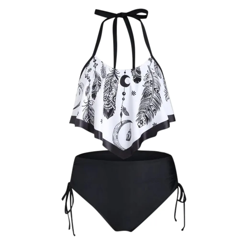 Женский комплект бикини пуш-ап с высокой талией купальный костюм из двух