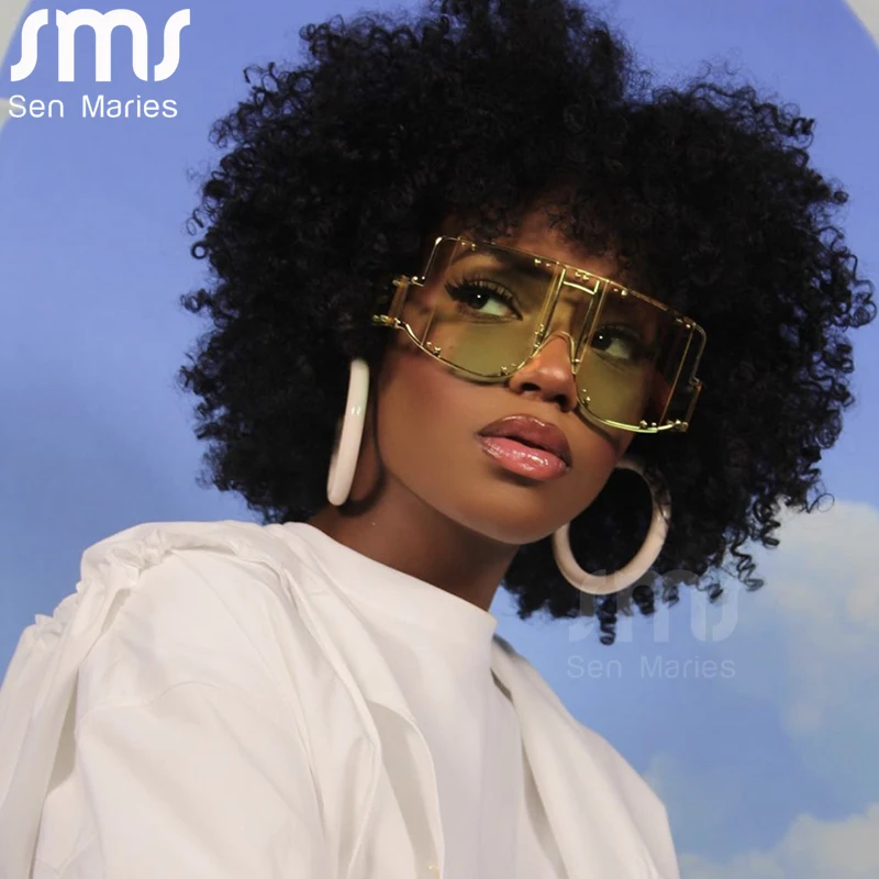 Модные квадратные солнцезащитные очки женские новые негабаритные зеркальные