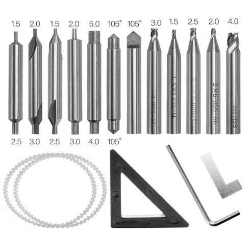 Full Set End Mills Cutter For All Vertical Key Copy Cutting Duplicating Machine Parts For Sale 17 pieces/lot