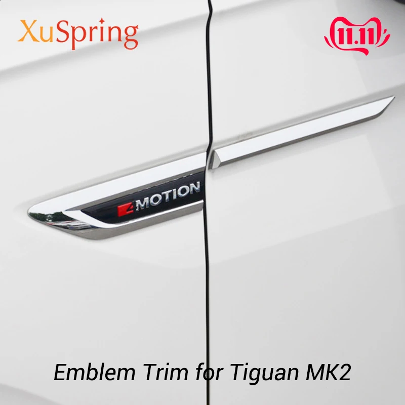 

XuSpring Rllne For VW Tiguan 2016 2017 2018 2019 2020 2021 mk2 Original Side Wing Fender Door Emblem Badge Sticker Trim Styling
