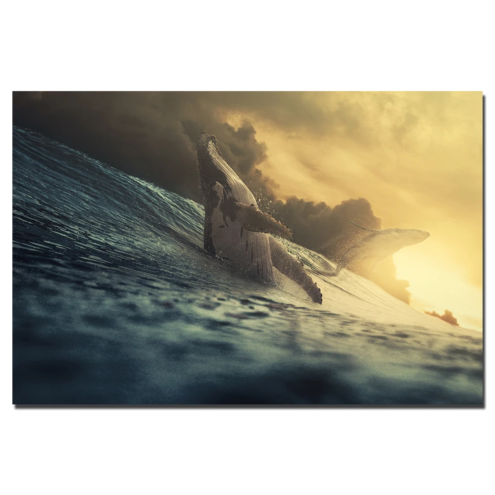 

Гигантский плакат с изображением Кита Живопись Холст Картина Настенная живопись фотографии печать для Гостиная