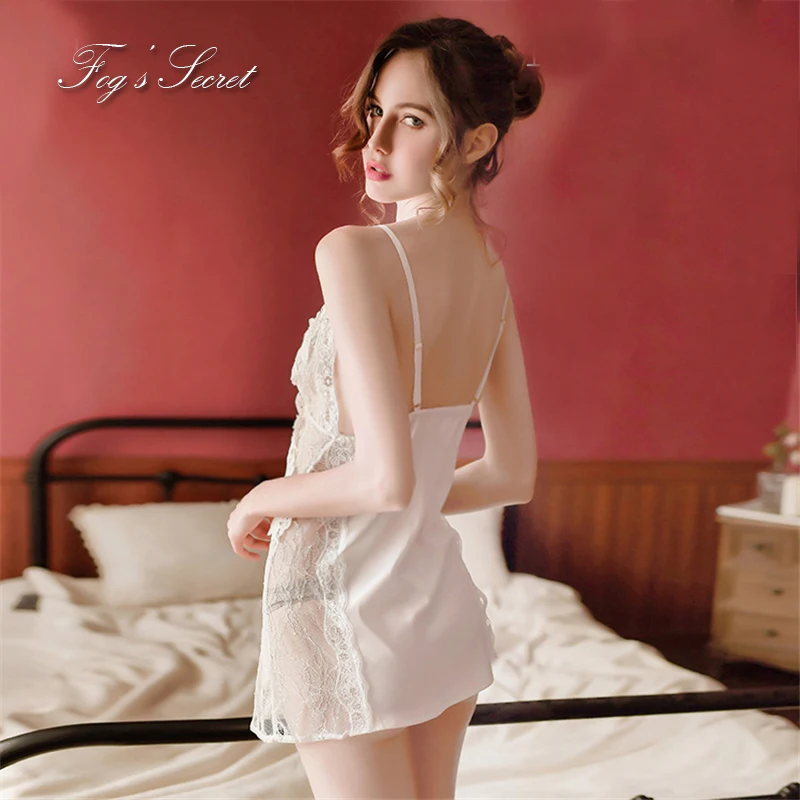 White only Dress Женская одежда для сна халаты платье наборы сексуальный халат удобная домашняя одежда с поясом roupao feminino - Цвет: White only Dress