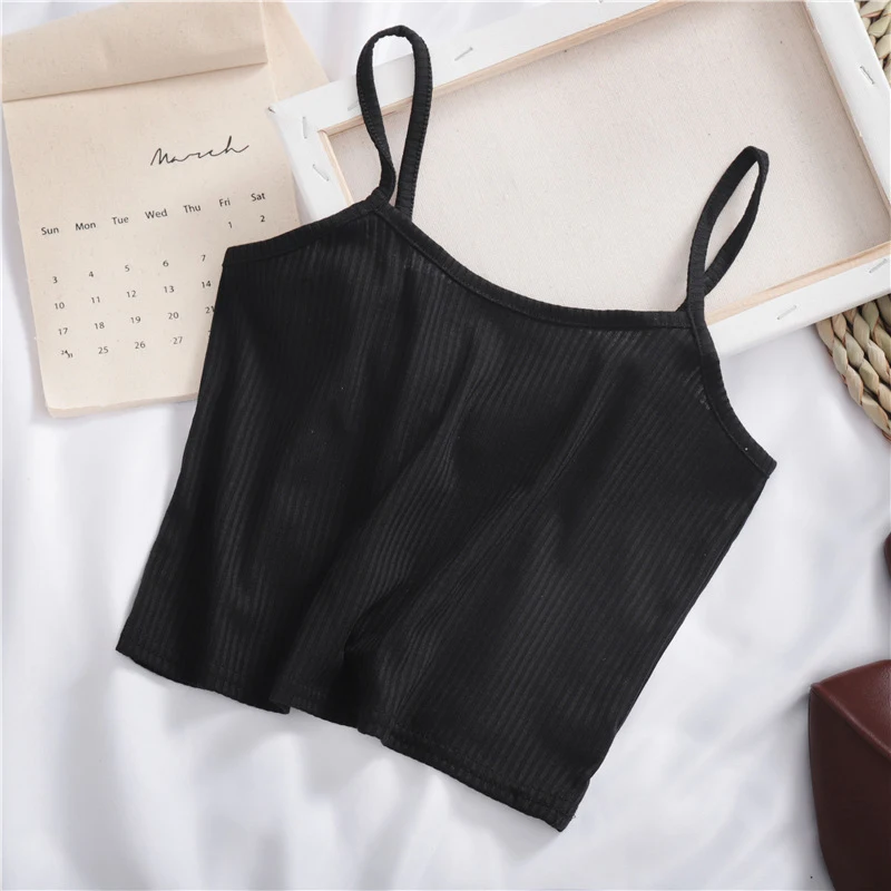 

Backless Crop Top Thread Camisole Tank Top Spaghetti Strap Polyester Unique Breathable Special Fashion Skin-friendly Women Vest