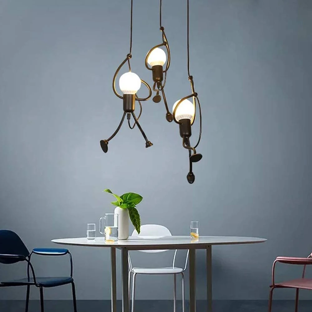 

1 Head Ceiling Chandelier Indoor Bedroom Chandelier LED Light Retro Wrought Ceiling Lights Black For Home Decor Dinning Cafe Bar