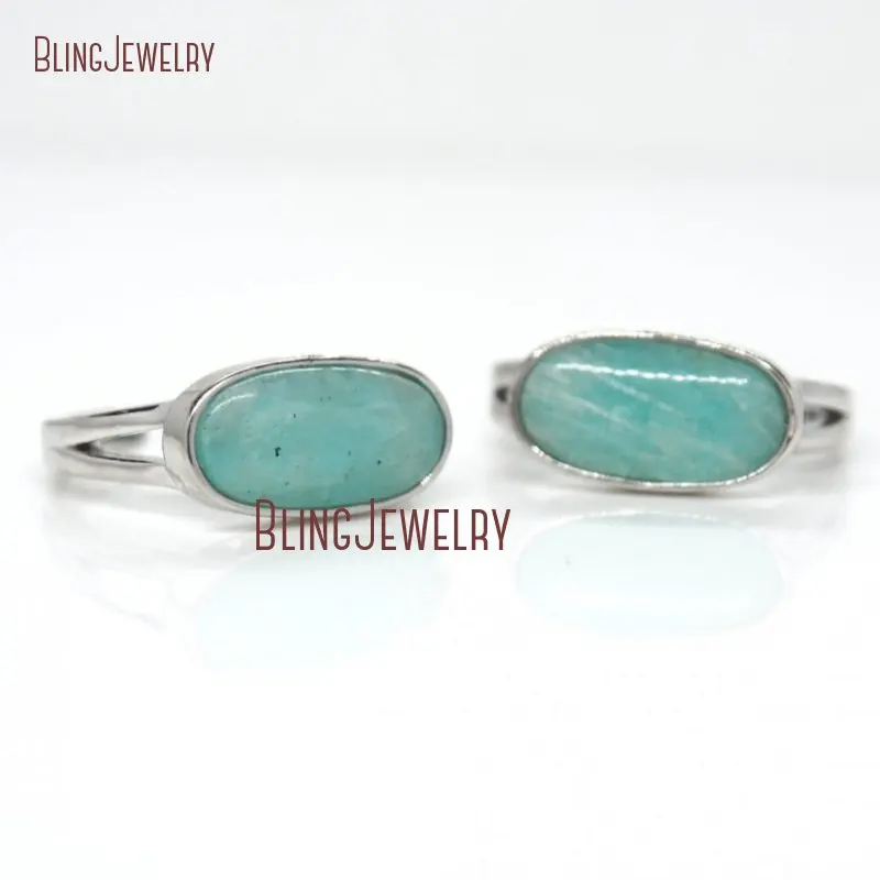 Amazonite Ring Mint Stone Gold Bezel Filled Silver Adjustable Band RM28234 | Украшения и аксессуары