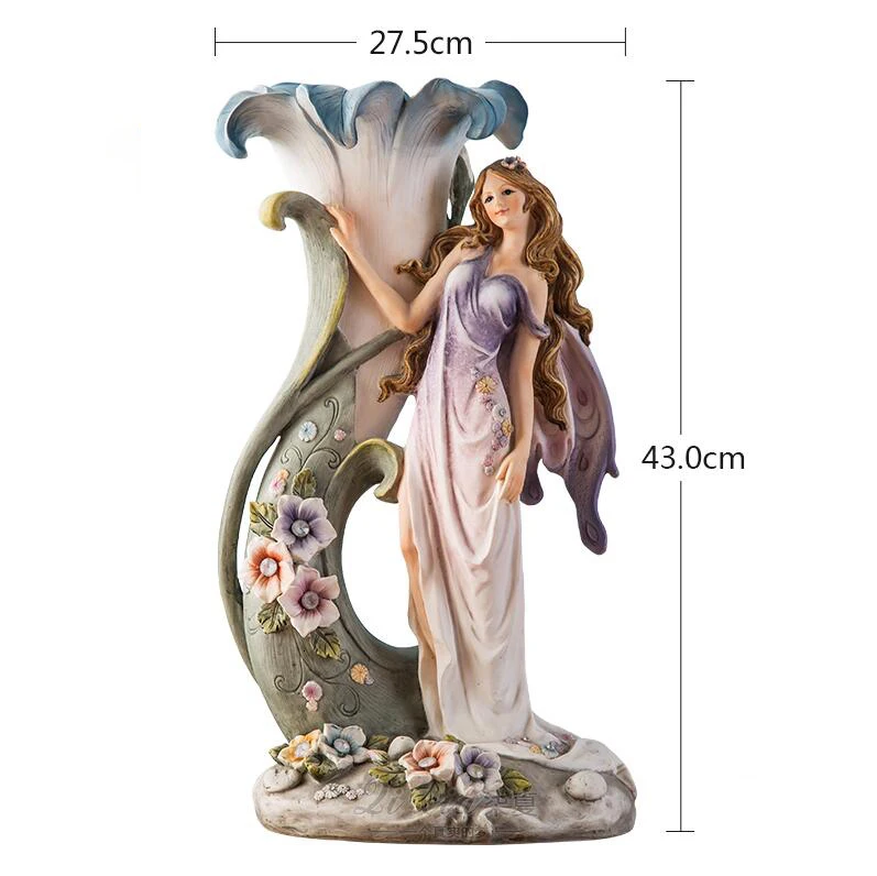 

Angel resin vase ancient European beauty statue flower decoration household handicraft, wedding gift, American wedding decortion