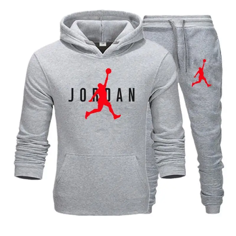 

New Men Hoodie Set Jordan 23 Tracksuit Sweatshirt Set Fleece Hoodie + Sweatpants jogging Homme Pullover Sweatsuit For Men