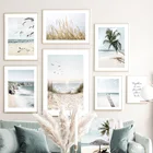 Морской пляж Рид кокосовое дерево морская птица художественная стена с цитатой холст картины плакаты и принты Декор для гостиной скандинавский стиль украшения