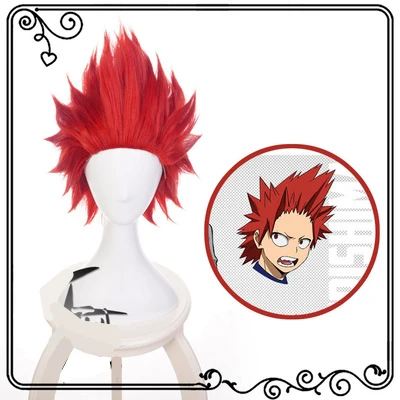 

Anime My Hero Academia Kirishima Eijiro Red Wild-curl up Cosplay Wig Short Cool Wig