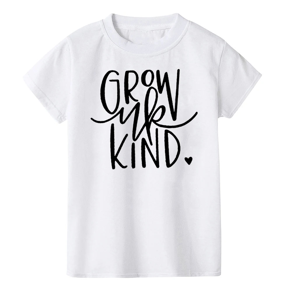 Grow Up Kind-Camiseta de manga corta para ni&ntilde;os, camisetas de moda de verano, camisetas informales con cuello redondo, trajes bonitos-3
