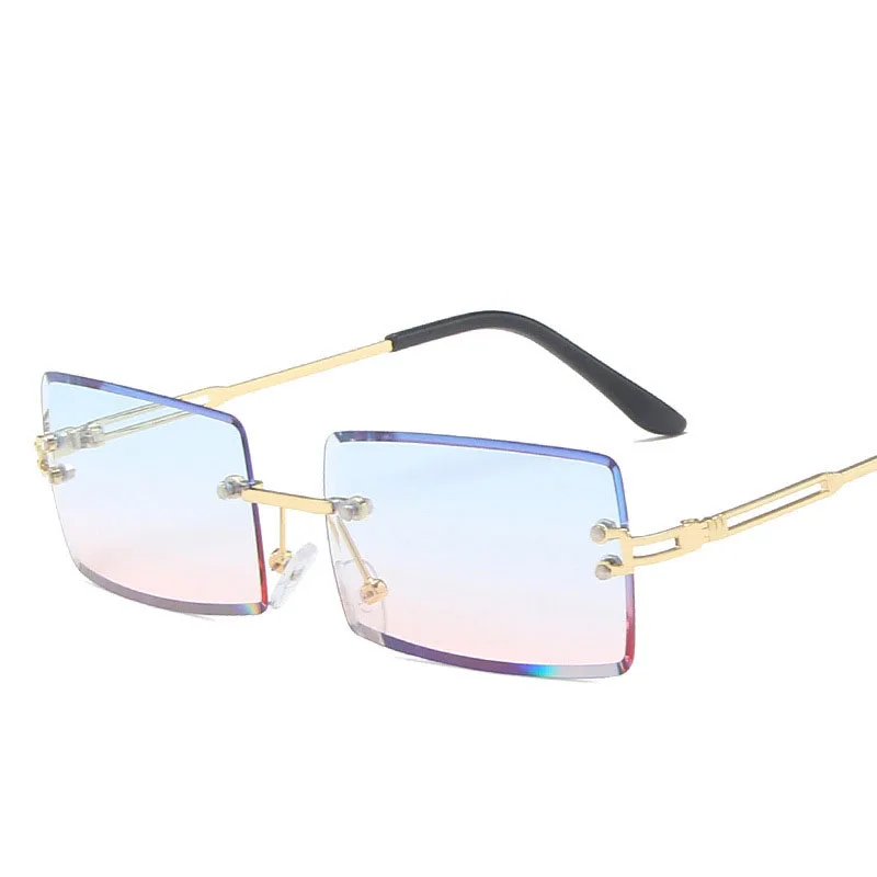 

Rimless Square Frame Sunglasses For Women Eyeglasses Luxury Brand Designer Oversize Sun Glasses Vintage Lunette Shades oculos