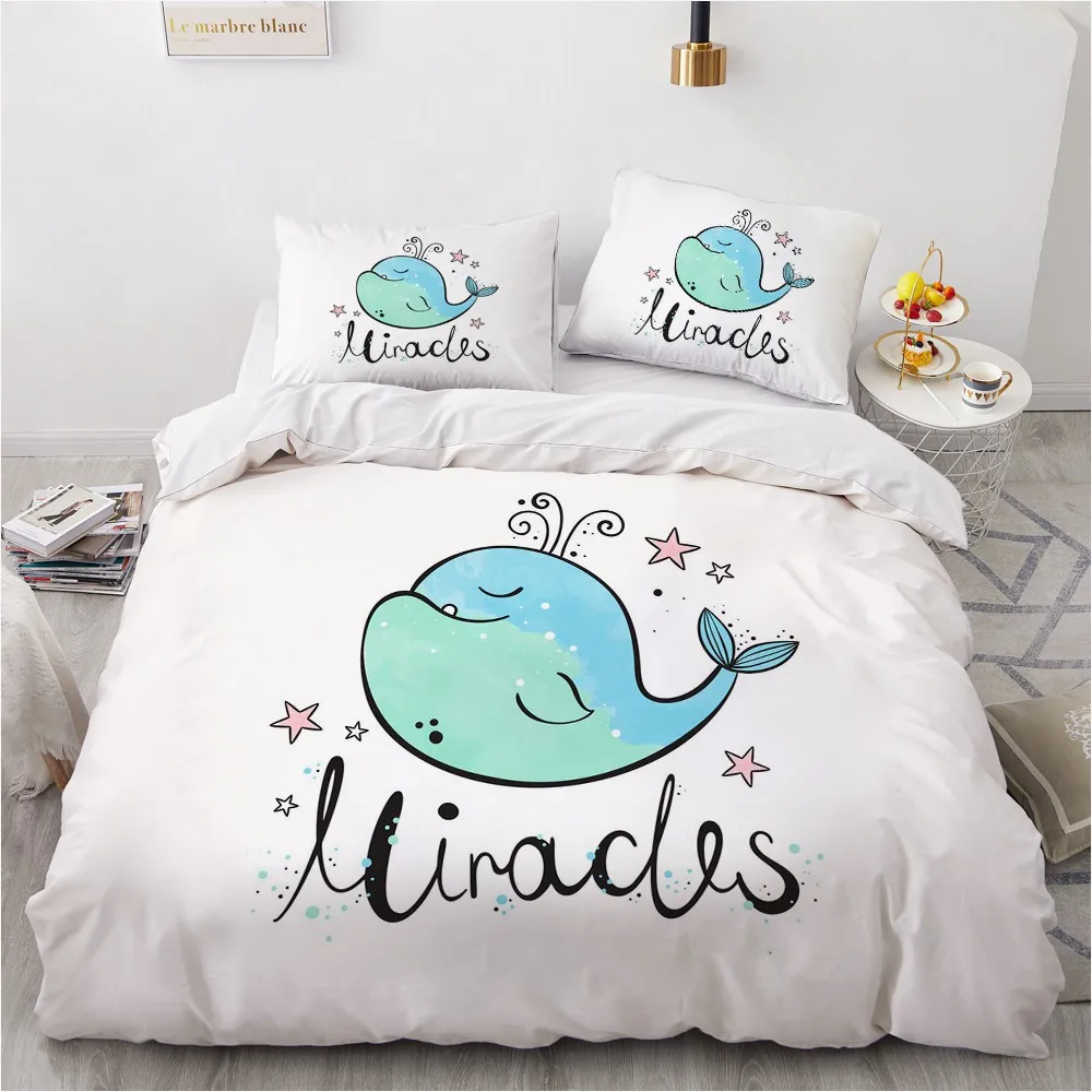 

3D CustomMandarin Duck Duvert Cover Sets Bedding Set Comforther Cases Pillowslips Full Queen Double Single Size White Bed linen