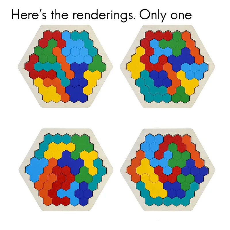 14 шт. Шестигранная деревянная головоломка головоломки для детей геометрический