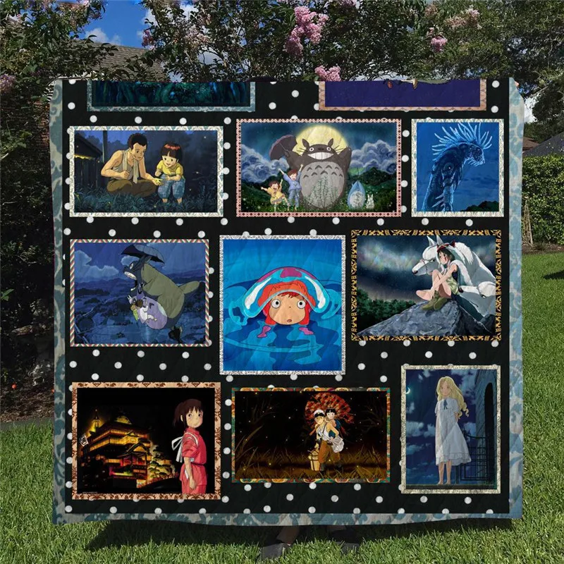 3D My Neighbor Totoro Quilt Digital Printed Cartoon Bedspread Summer Blanket Bed Spreads Fashionable Quilts For | Дом и сад