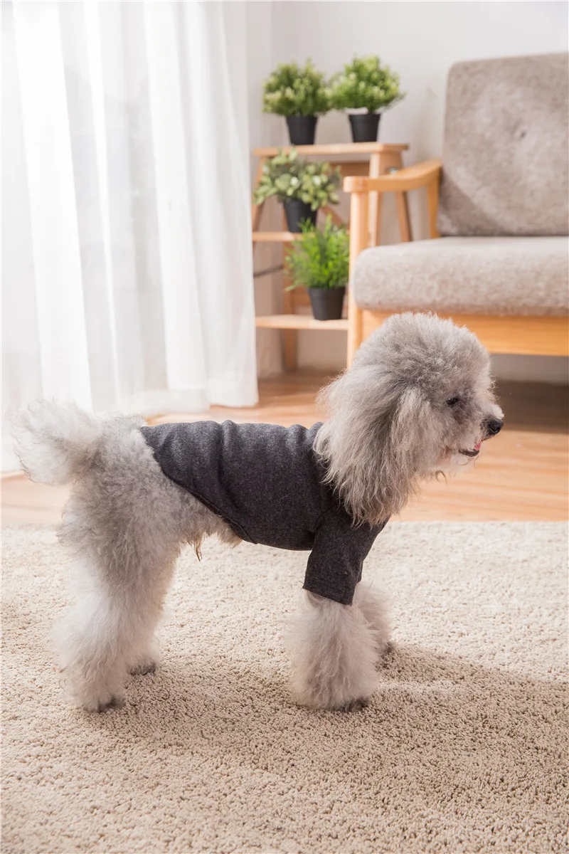 Hipidog Мягкая дышащая однотонная Вышивка Осень Зима вязаная одежда для животных для щенков свитер для собаки