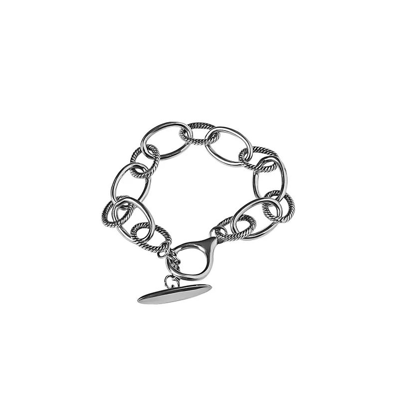 MEYRROYU 925 Sterling Silver Minimalist Style OT Buckle Thick Chain Punk Fashion Ladies Personalized Party Jewelry Decoration | Украшения и