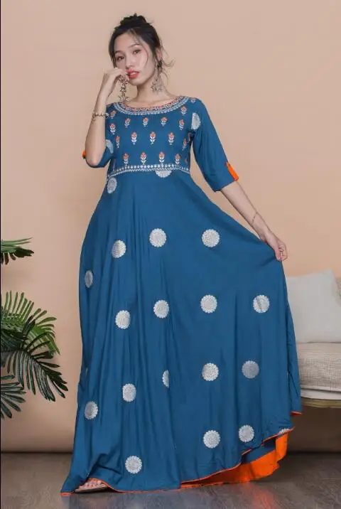 2019 Женские Модные Этнические Стильные комплекты из хлопка индийская Курта