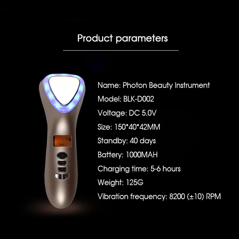 Beste Professionele Hot Koude Hamer Trillingen Led Gezicht Lifting Massager Ultrasone Snelle Krimpen Porie Huidverjonging Schoonheid Instrument